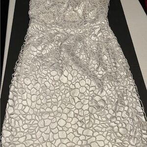 Ann Taylor Strapless White Floral Dress 4P